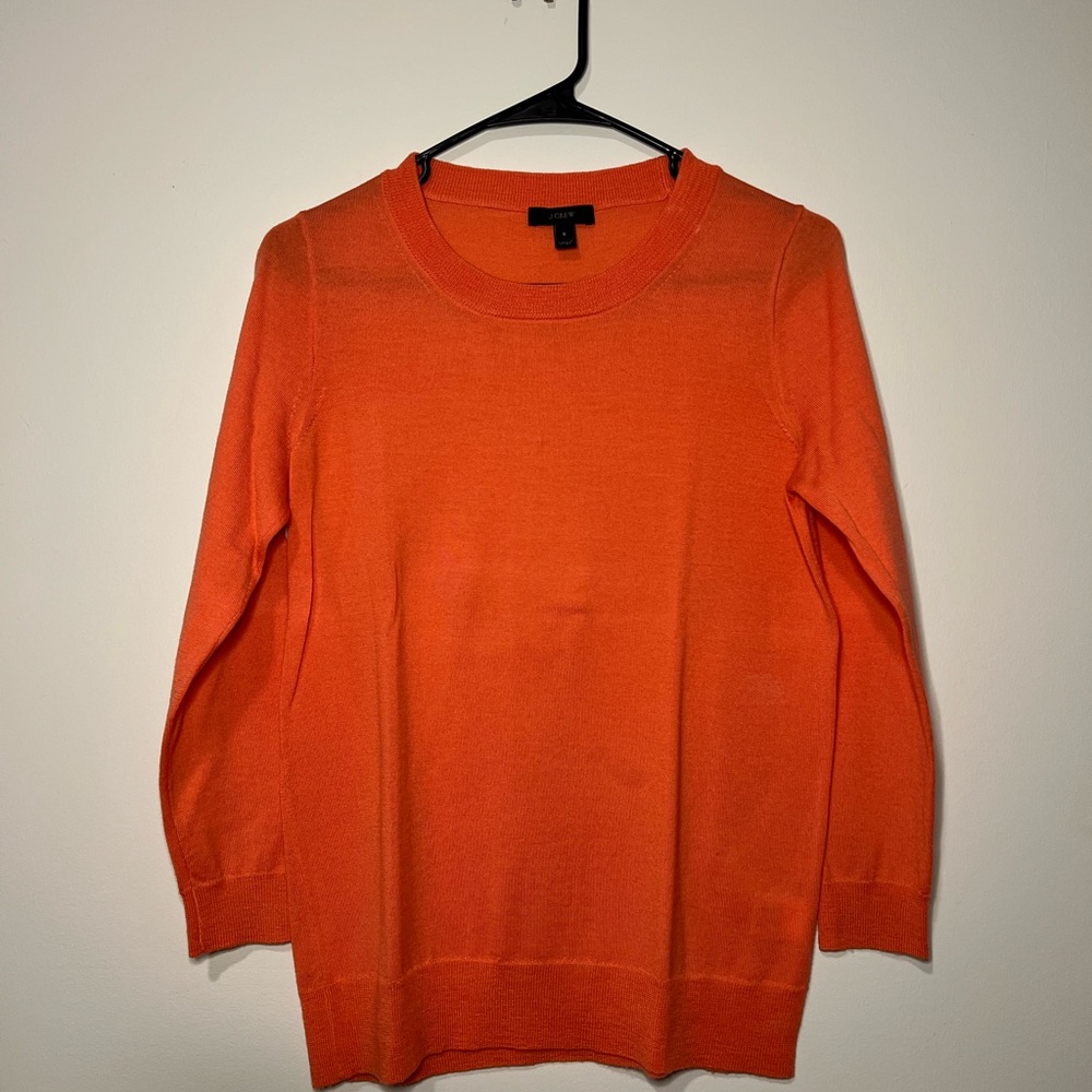 J Crew Tippi Wool Sweater, Bright Coral